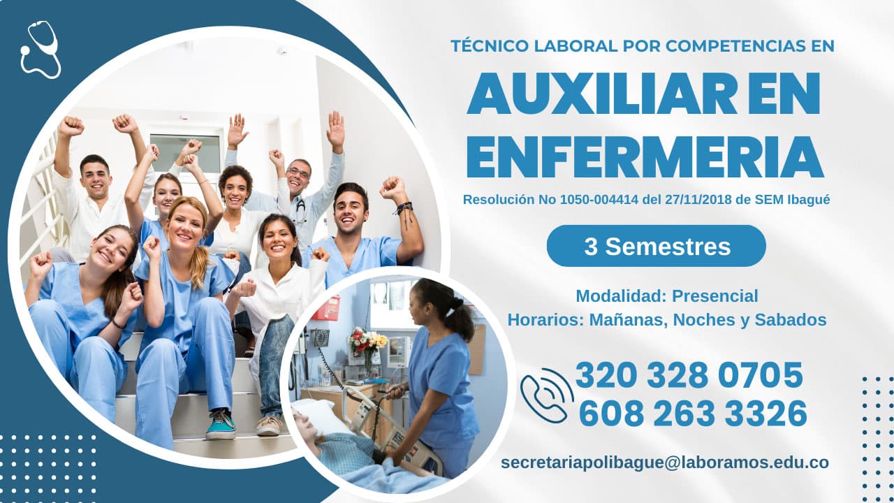 Técnico laboral por competencias en Auxiliar de Enfermería