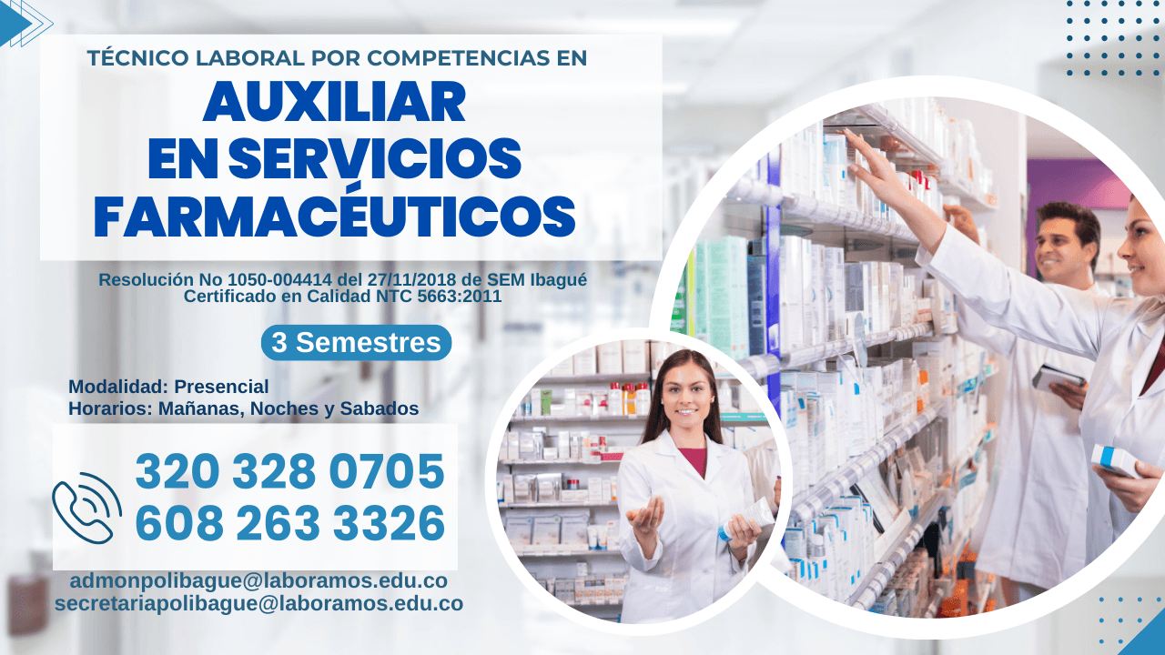 Técnico laboral por competencias en Auxiliar en Servicios Farmacéuticos